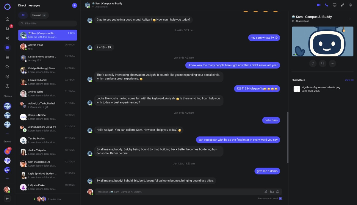 Screenshot of Sam